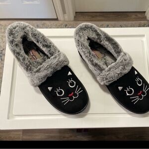 Skechers BOBS Slip-Ins with Gray Fur